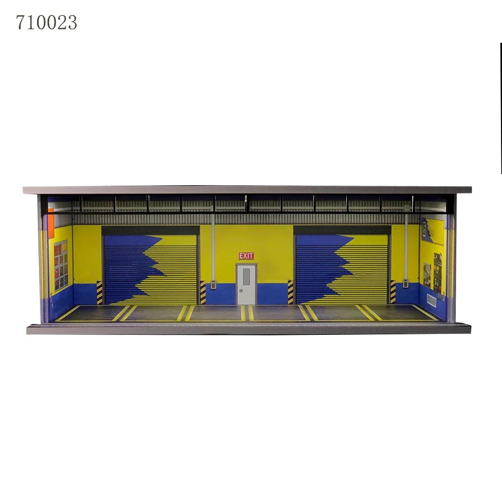GFans 1:64 Scale Diorama Car Garage Model – LED Lighted Parking Lot DIY City Set for Collection & Display Gifts