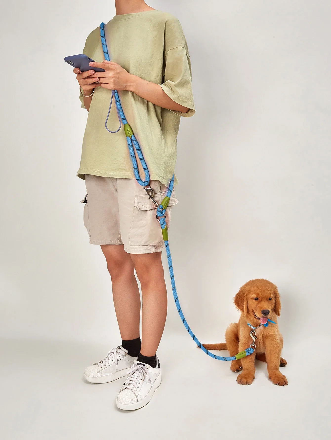 Reflective Nylon Dog Leash – Hands-Free Running & Walking Rope Lead for Small to Large Dogs
