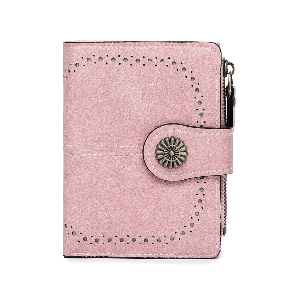 Women’s Short PU Wallet – Simple Plain Clutch, Casual Trendy Card Holder & Multifunctional Coin Bag for Daily Use