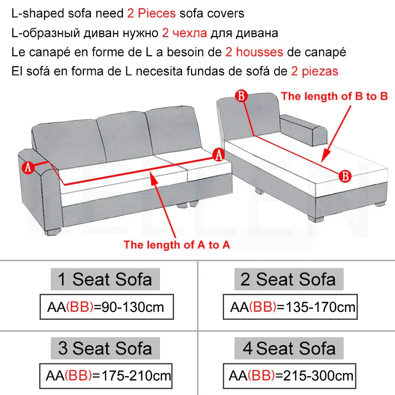 Jacquard Thick Stretch Sofa Cover – Elastic Slipcover for Armchair, L-Shaped & 1–5 Seater Couch Living Room Protector
