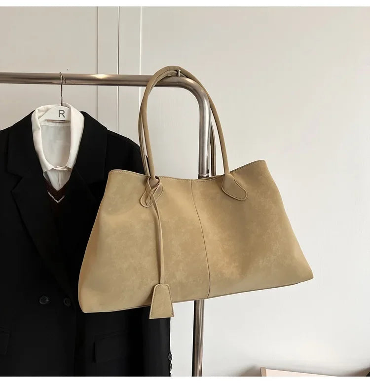 2025 Women’s Faux Suede Handbag – High-Quality, Versatile Large Capacity Shoulder Bag