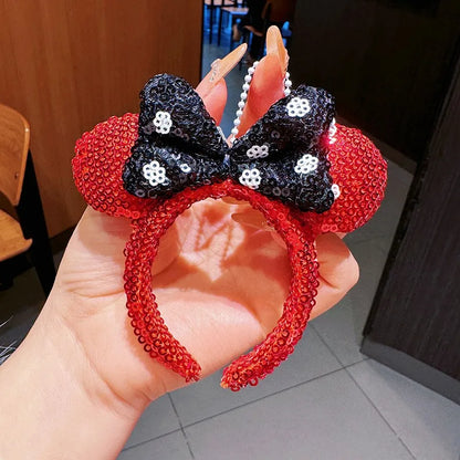 Mouse Ear Bow Pendant - Mini Sequin Bag Charm, Hair Accessory & Keychain