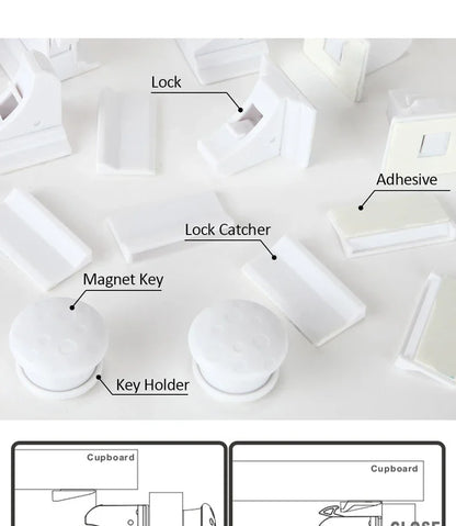Children’s Magnetic Safety Lock — Baby Protection Drawer & Cabinet Door Lock Limiter for Child Security