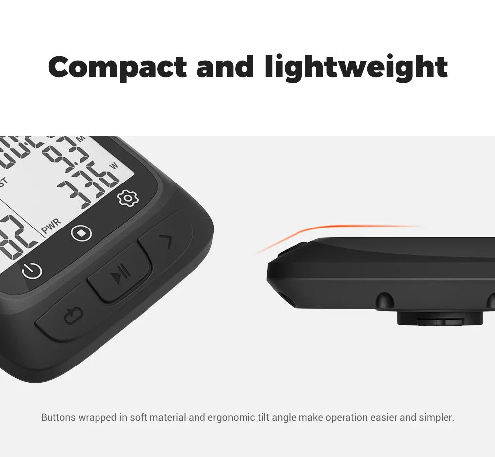 Coospo BC107 GPS Bike Computer — 2.4" Wireless Odometer & Speedometer, Bluetooth 5.0, ANT+, Waterproof