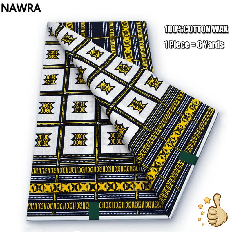 2026 African Real Wax Print Fabric - 100% Cotton Nigerian Ghana Style Pagne for Women