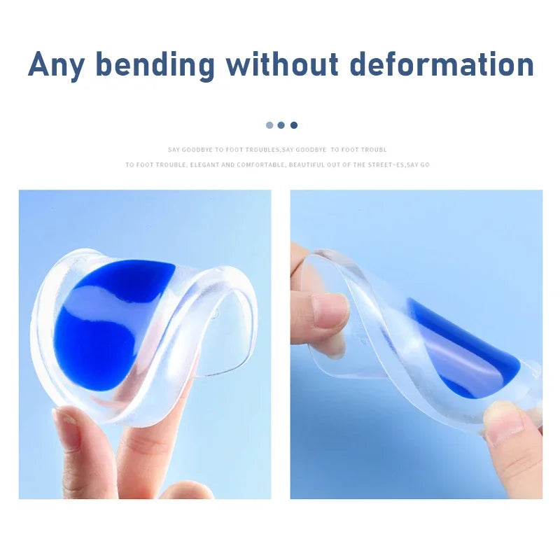 Medical Silicone Heel Protector Insoles – Inserts for Heel Spur Relief, Plantar Fasciitis Pain & Pressure Reduction