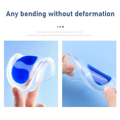 Medical Silicone Heel Protector Insoles – Inserts for Heel Spur Relief, Plantar Fasciitis Pain & Pressure Reduction