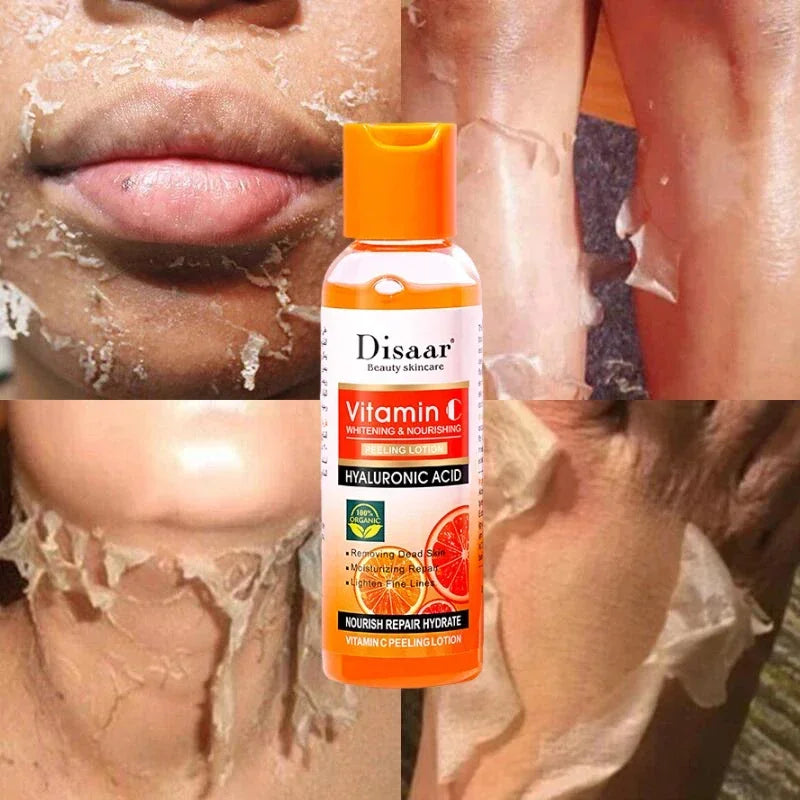 Yellow Peeling Lotion Oil – 100% Organic Exfoliating, Whitening & Nourishing Body Scrub with Hyaluronic Acid for Dark Skin