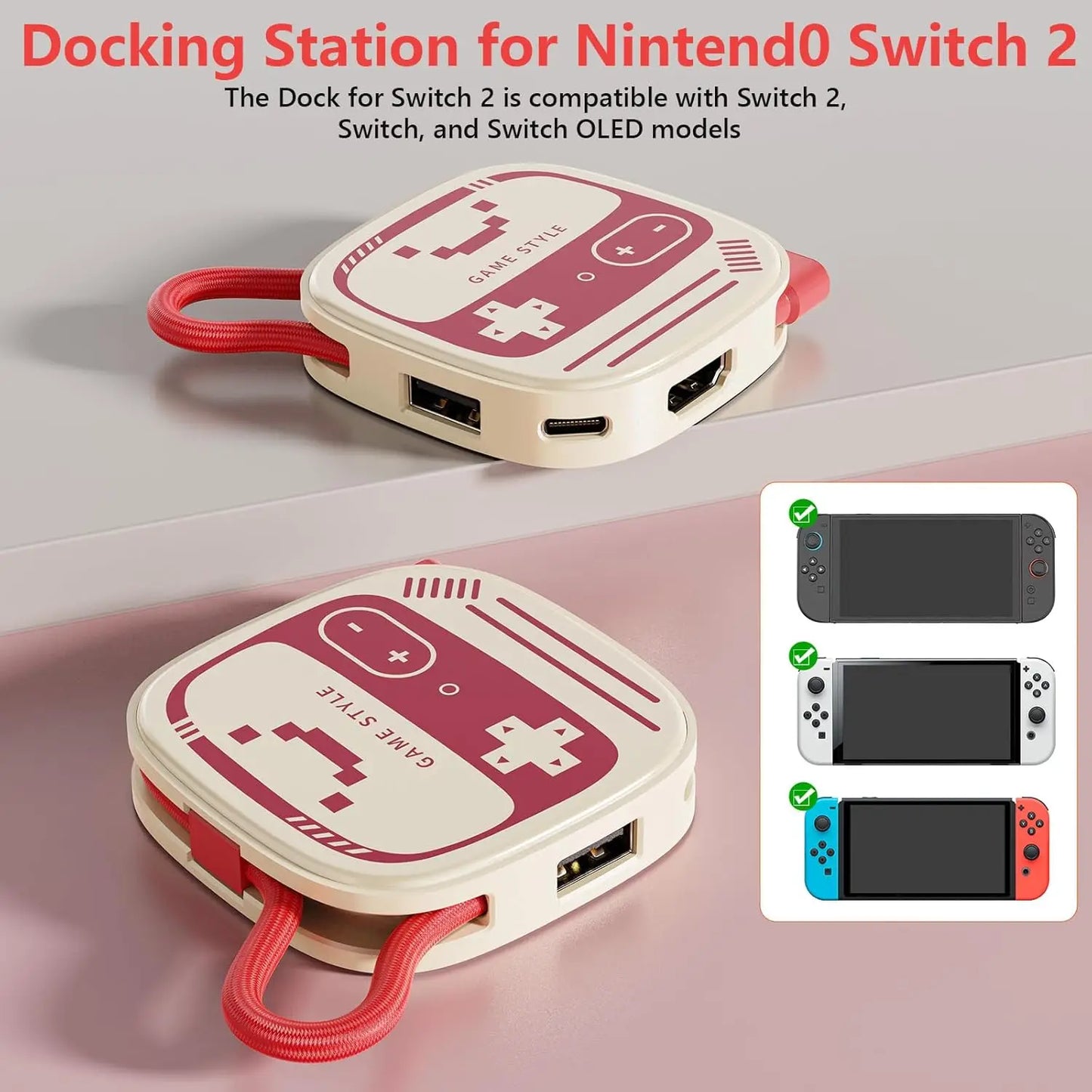 Switch 2 HDMI 4K@60Hz USB 3.0 100W PD – TV & Desktop Mode Adapter for Laptops, Tablets, Smartphones, Game Consoles