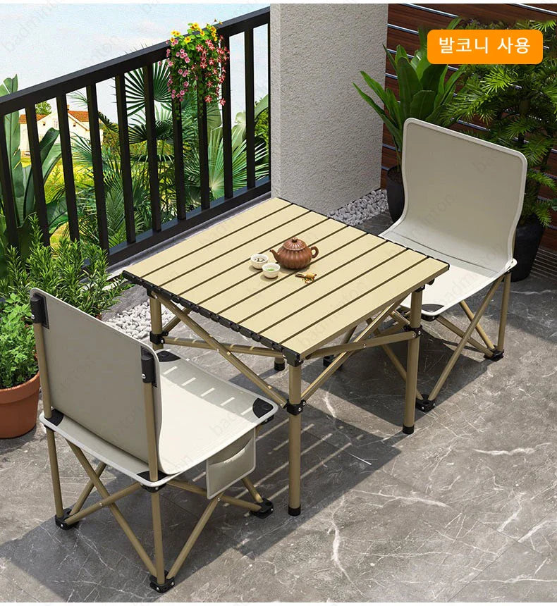 Camping Folding Table & Chair Set – Lightweight, Stable, Easy to Install Outdoor Table for Camping