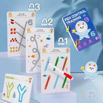 Magical Tracing Workbook — Reusable Montessori Drawing & Handwriting Practice Book for Children