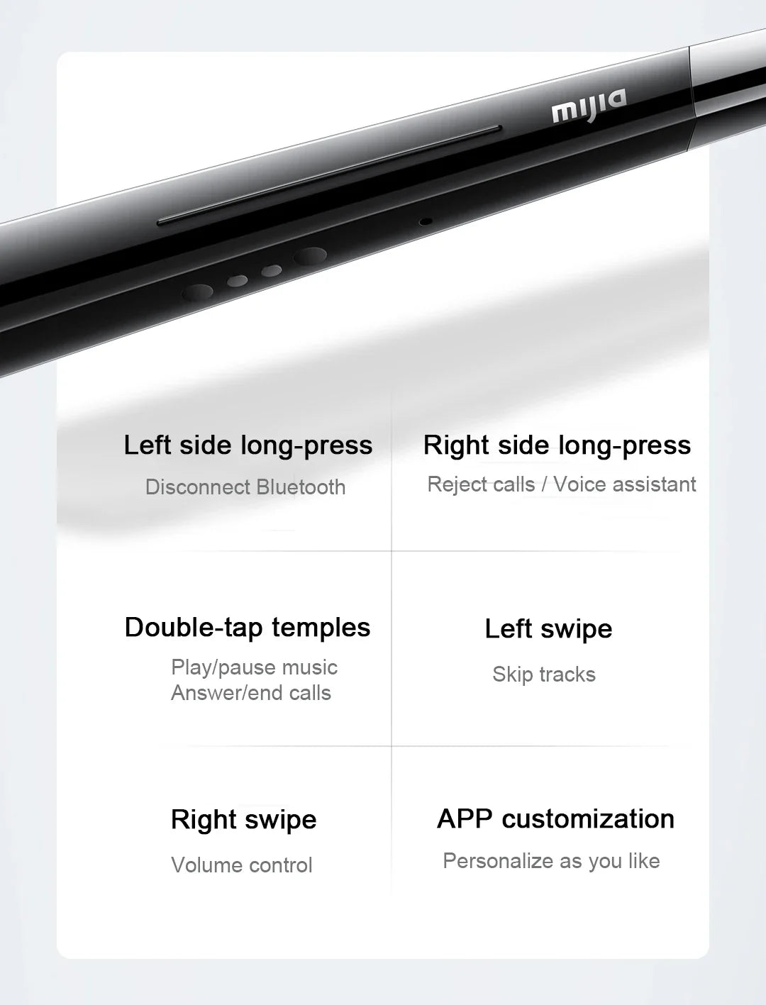 XIAOMI MIJIA Smart Audio Glasses Joyful Edition — Bluetooth 5.2, Detachable Headset, Long Standby, 2h Fast Charge, Anti-Leakage Sound