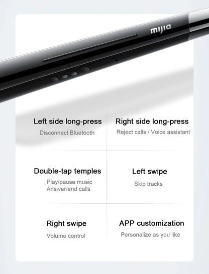 XIAOMI MIJIA Smart Audio Glasses Joyful Edition — Bluetooth 5.2, Detachable Headset, Long Standby, 2h Fast Charge, Anti-Leakage Sound