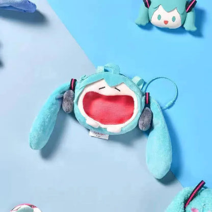 Japanese Anime Hatsune Miku Coin Purse – Creative Big Mouth Cartoon Soft Doll Mini Itabag Messenger & Earphone Bag Gift for Students