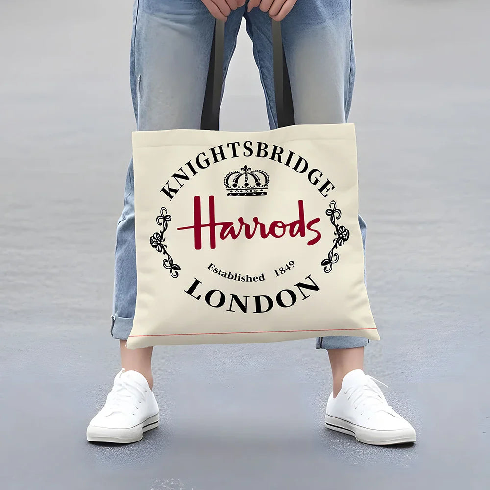 Harrods Knightsbridge London Grocery Tote Bag – Durable Shopping & Work Bag