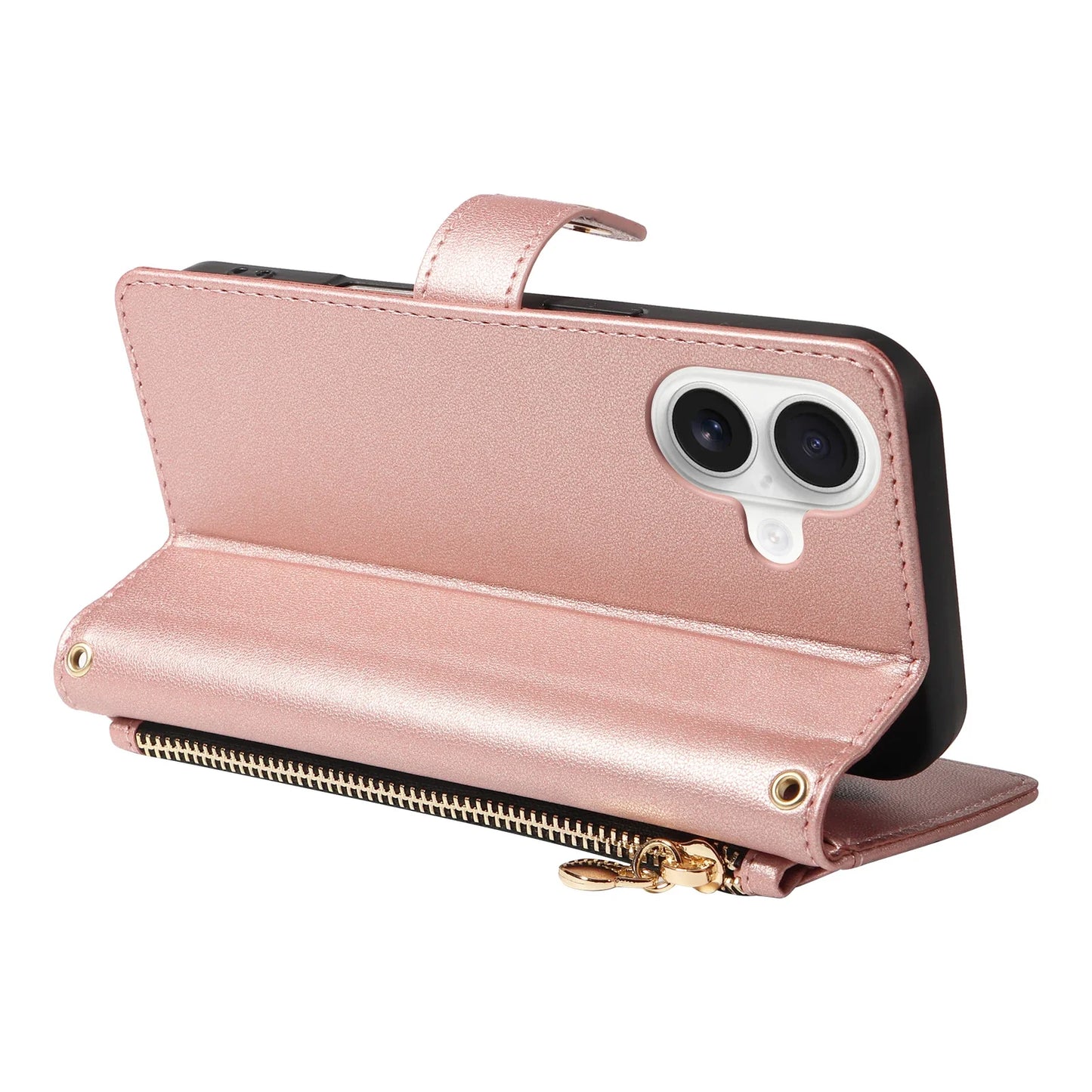 Crossbody Leather Wallet Case for iPhone – Zipper Card Slot Bag with Rhombus Design for iPhone 16/16 Pro Max/15/14/13/12/11/SE 2022