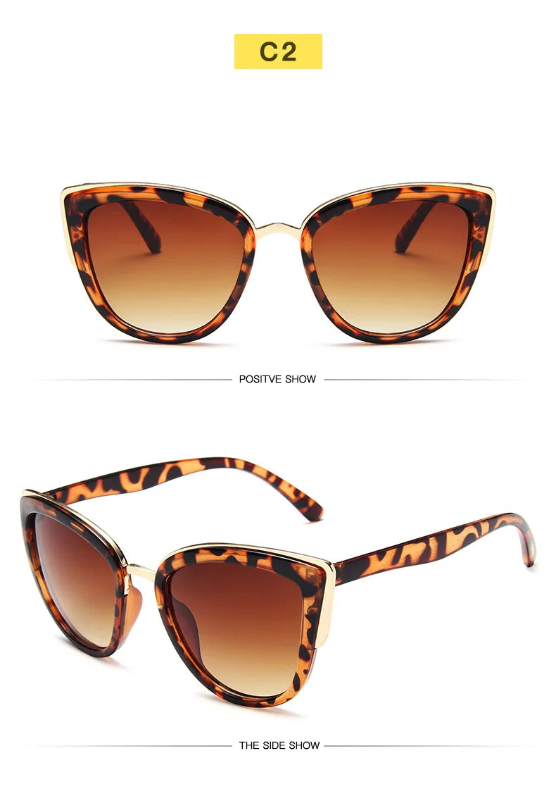 Women's Cat Eye Polarized Sunglasses - Luxury Black Metal Frame, Stylish & Fast-Selling Sunwear