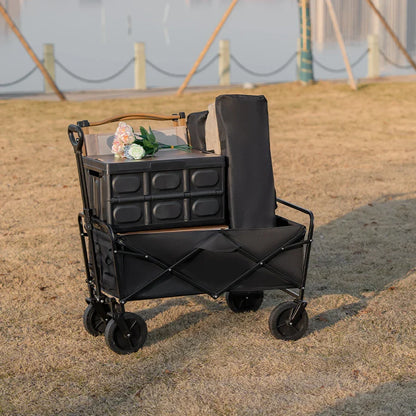 Heavy Duty Large Capacity Folding Wagon – Collapsible Portable Utility Cart for Shopping, Beach & Garden