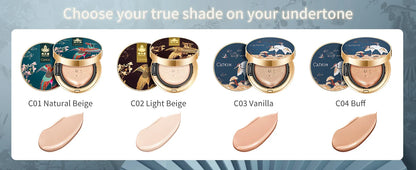 Catkin Phoenix Cushion Foundation – Full Coverage, Sheer Satin Finish, Light Beige with Refill Included