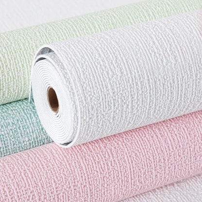 50cm x 10m Linen 3D Foam Self-Adhesive PVC Wallpaper - Solid Color, Thickened Waterproof Wall Stickers for Renovation