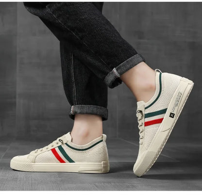 Luxury Men's Casual Sneakers – Fashionable Breathable Mesh Walking Loafers, Outdoor Flats Zapatos Para Hombres