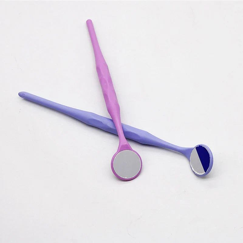 AG 10pcs/Box Dental Mouth Mirrors – Double-Sided Autoclavable Exam Reflectors with Handle for Oral Care & Tooth Whitening