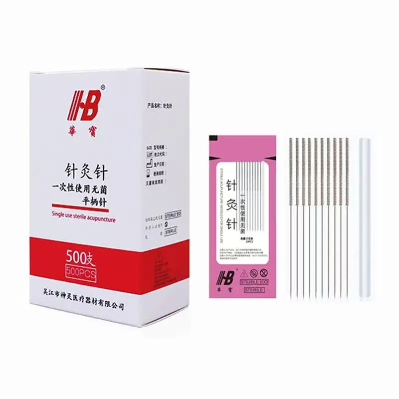 6000pcs Disposable Acupuncture Needles Set – 12 Boxes (500pcs/Box) Single-Use Sterile HB Acupuncture Therapy Needles for Professional Use