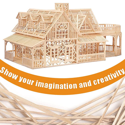 130pcs Balsa Wood Wooden Strip Craft Kit - Square Cudgel Model Toys Building Carving Handicraft DIY Accessories - Balsa Stick Set