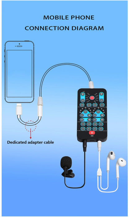M10 Portable Voice Changer Device – Male to Female Switch, Karaoke & Live Sound Tuning Card