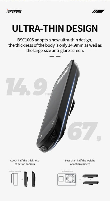 IGPSPORT BSC100S GPS Bike Computer — Wireless Speedometer & Cycling Odometer
