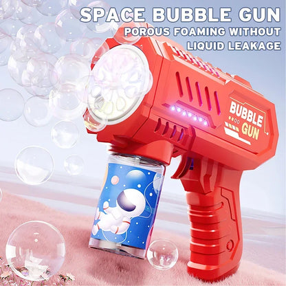 Automatic Bubble Gun Rocket - Electric Bubble Blower Toy with Bubble Liquid for Kids’ Beach & Outdoor Fun