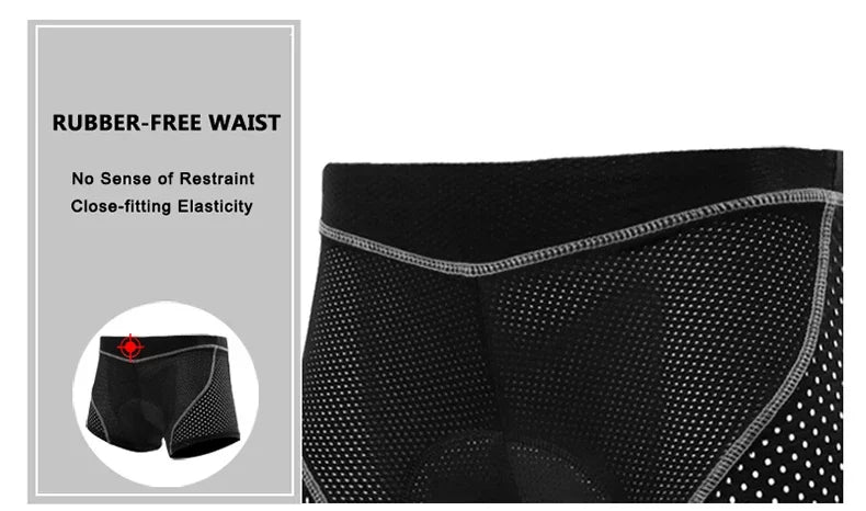 X-TIGER Men’s Cycling Underwear Shorts – 5D Gel Pad, Breathable Non-Slip Bike Shorts for MTB & Road Cycling