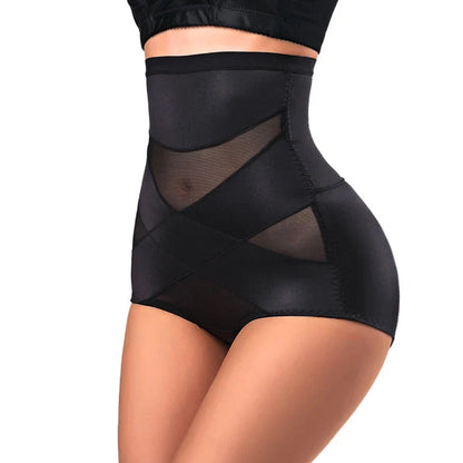Sexy High-Waist Cross Body Shaper Panties – Women’s Tummy Control Slimming Shapewear Underwear