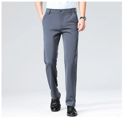 Plus Size Men's Business Suit Pants – Stretch Formal Dress Trousers | Classic Black for Big Men