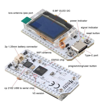 2 Sets ESP32 LoRa V3 Kit — 0.96" OLED Display Development Board 868MHz/915MHz LoRa32 SX1262 for Arduino Meshtastic