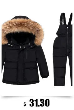 Children’s Winter Clothing Set – Baby Down Jacket Parka & Thick Snowsuit for Boys and Girls