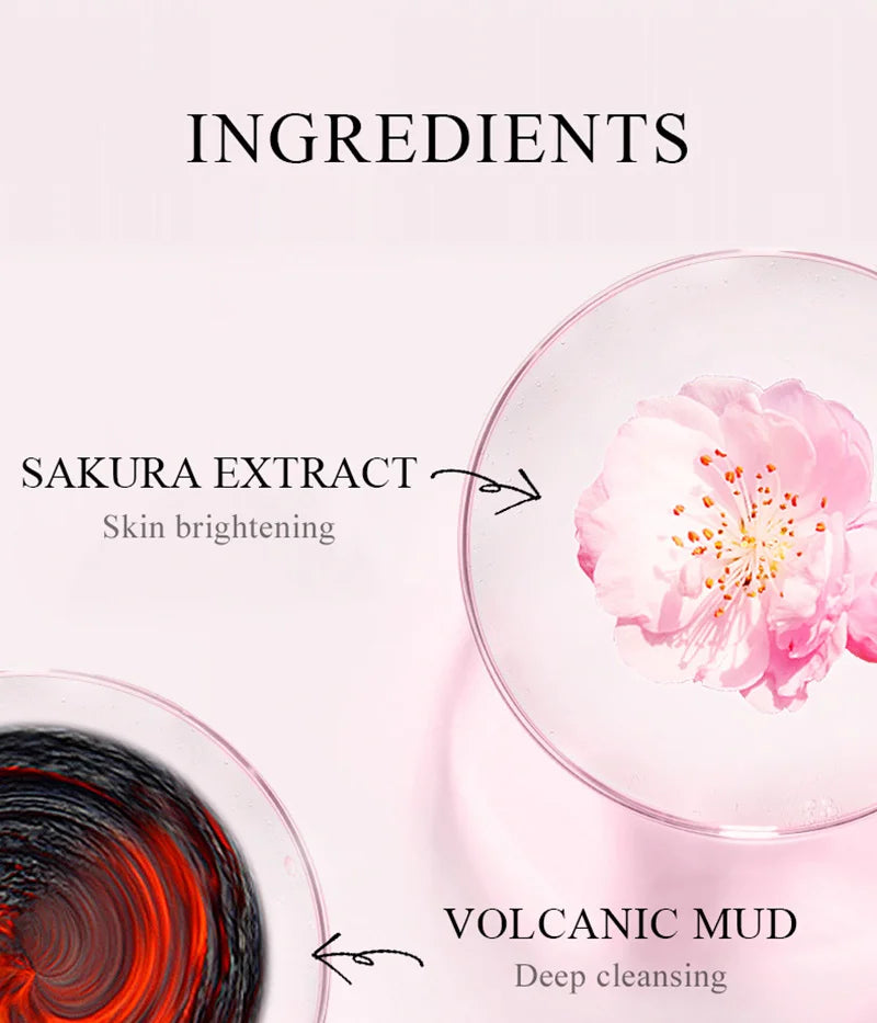 50pcs LAIKOU Sakura Mud Facial Masks – Moisturizing, Anti-Aging, Anti-Acne Deep Cleansing Skincare Face Mask