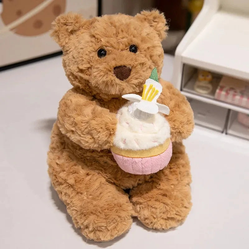 Bathrobe Bear & Rabbit Plush Toy Backpack Charm – Cute Cartoon Plush Gift for Birthday & Christmas