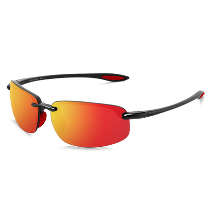 JULI Sports Sunglasses – TR90 Rimless Frame, UV400 Protection for Men & Women, Ideal for Cycling, Running, Fishing, Baseball, and Driving, Model 8001
