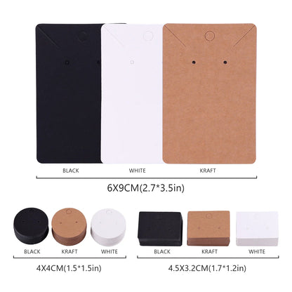 50PCS Jewelry Display Cards — Self-Seal Cardboard Hang Tags for Earrings & Necklaces, Jewelry Organizer Packaging
