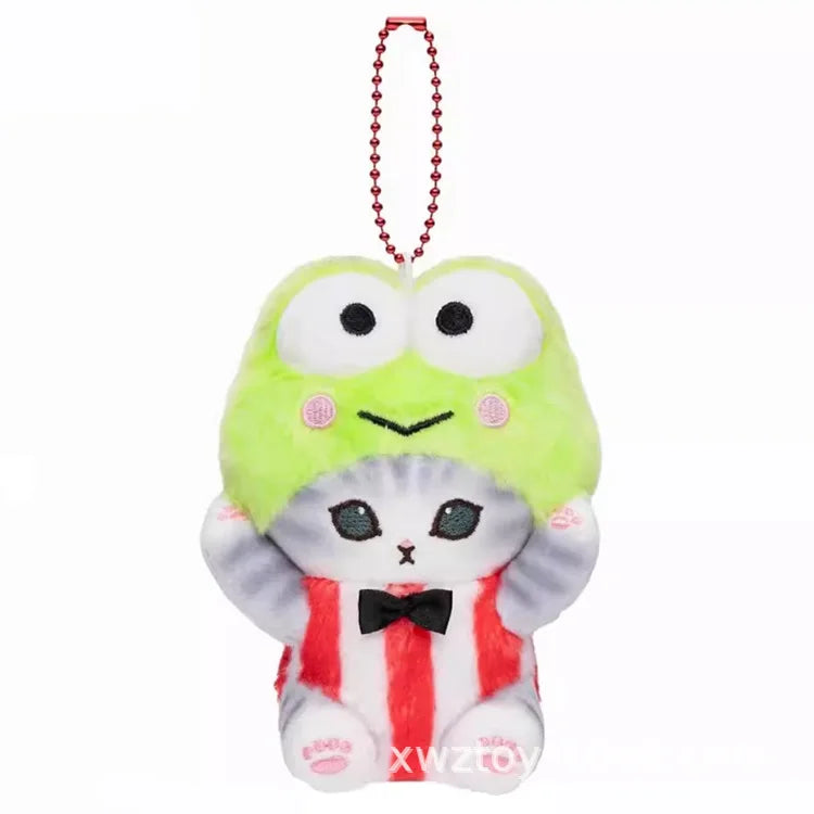 Kawaii Keychain Pendant – Cartoon Mofusand Shark Cat Cross-Dressing Doll, Backpack Decor & Toy