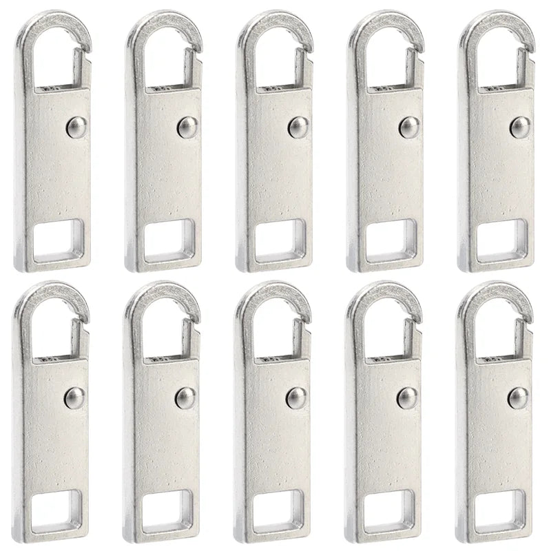 10/1PCS Universal Metal Zipper Pull Replacement — Instant Repair Kit for Luggage, Purses & Clothing Sliders