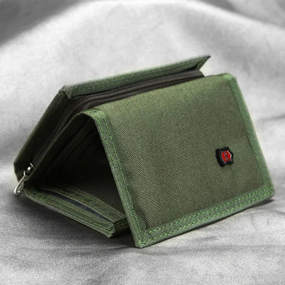 Men's Korean Tri-Fold Coin Purse – 5 Colors, Slim Canvas Wallet, Multifunctional Card Holder