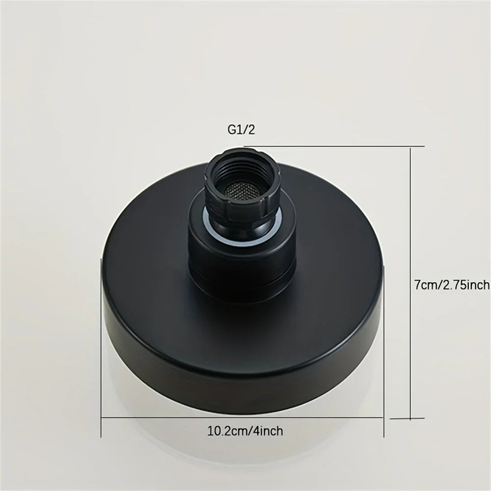 4-Inch Black Bathroom Faucet Replacement Part – Compact Decorative Shower Head Accessory