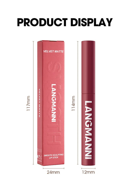 12-Color Matte Lipstick Pencil – Waterproof, Long-Lasting Non-Stick Lip Stain Tint Nude Makeup Pen