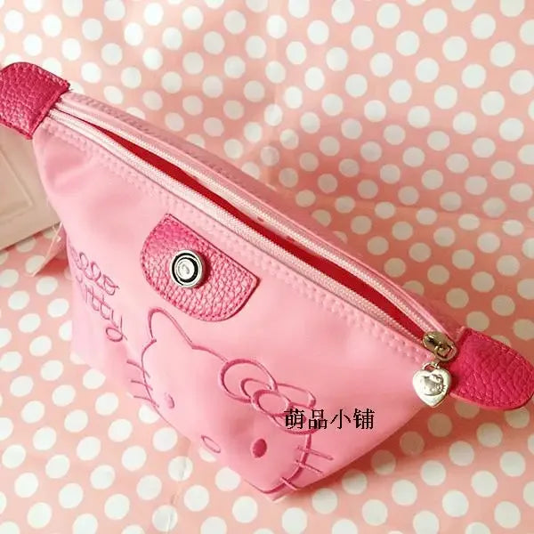 Sanrio Hello Kitty Makeup Bag – 28x11cm Anime Y2K Girls Storage, Kawaii Large Capacity Waterproof PU Handbag, Perfect Gift