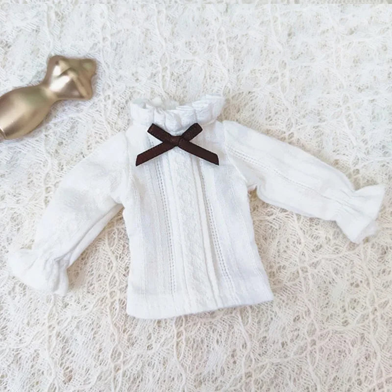 Casual Blythe Doll Clothes – Romper, Plaid Pants & Long Sleeve Top for Licca, Azone, OB24/OB27 Dolls