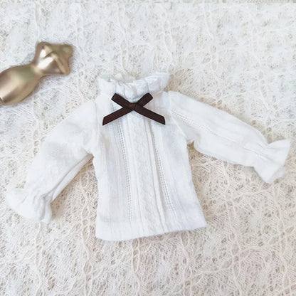 Casual Blythe Doll Clothes – Romper, Plaid Pants & Long Sleeve Top for Licca, Azone, OB24/OB27 Dolls