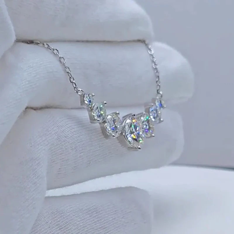 JoyceJelly Moissanite Necklace for Women - GRA Certified, 925 Sterling Silver, 18k White Gold Wedding Jewelry