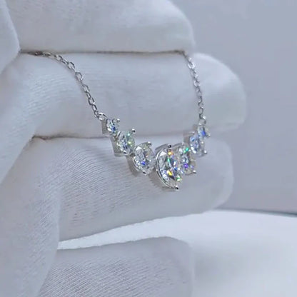 JoyceJelly Moissanite Necklace for Women - GRA Certified, 925 Sterling Silver, 18k White Gold Wedding Jewelry